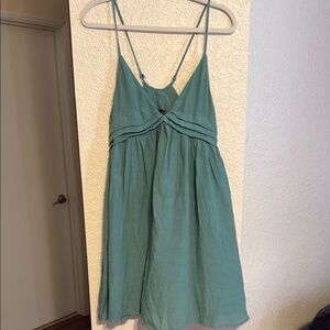 Elegant Teal Spaghetti Strap Dress